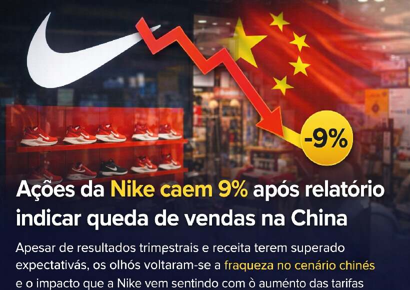 Ações da Nike caem forte