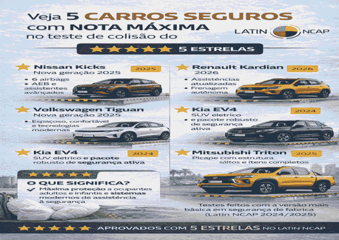 cinco carros seguros