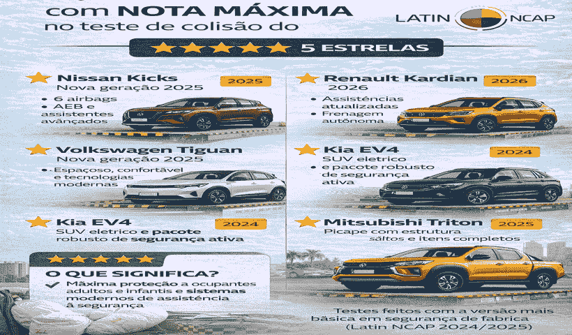 cinco carros seguros