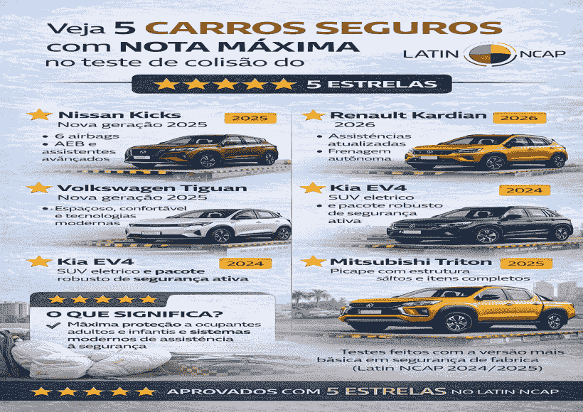 cinco carros seguros