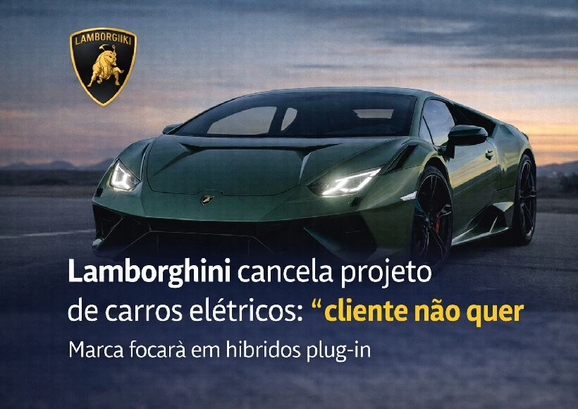 Lamborghini cancela projeto elétrico e aposta em híbridos plug-in
