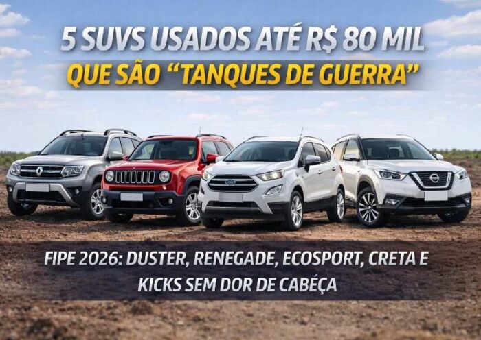 5 SUVs usados até R$ 80 mil