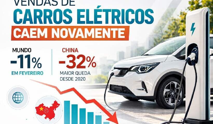 veículos elétricos caem novamente em fevereiro