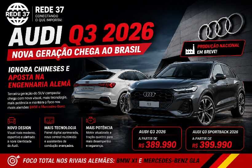Audi Q3 2026 chega ao Brasil