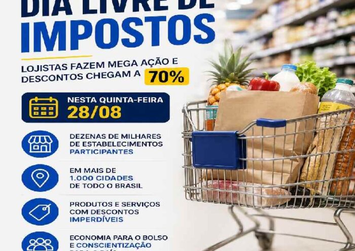 Dia Livre de Impostos promete descontos de até 70% em milhares de lojas pelo Brasil https://rede37.com.br/wp-content/uploads/2026/05/DIBULGACAO-3-1-20.jpg