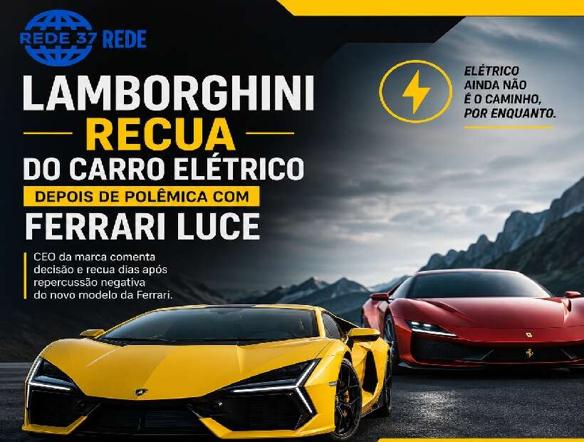 Lamborghini recua dos planos para superesportivo elétrico após repercussão envolvendo a Ferrari Luce https://rede37.com.br/wp-content/uploads/2026/05/DIBULGACAO-3-1-22.jpg