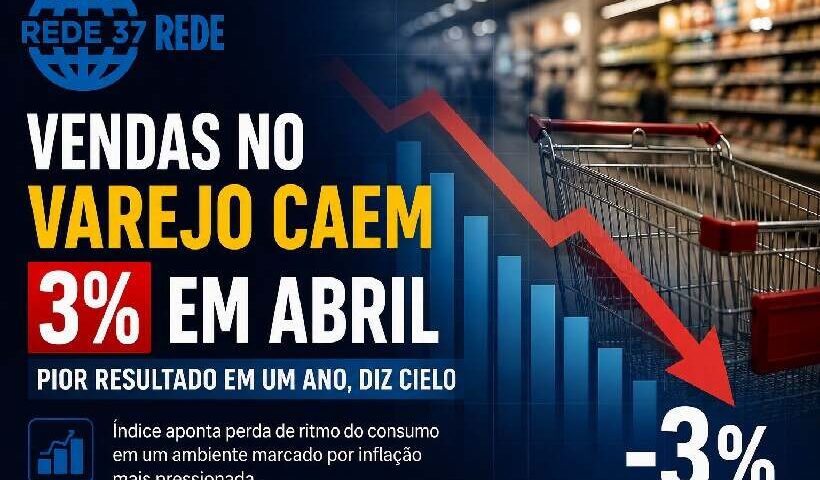Vendas no varejo recuam 3%
