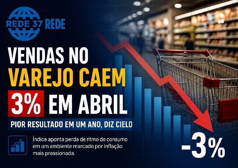 Vendas no varejo recuam 3%