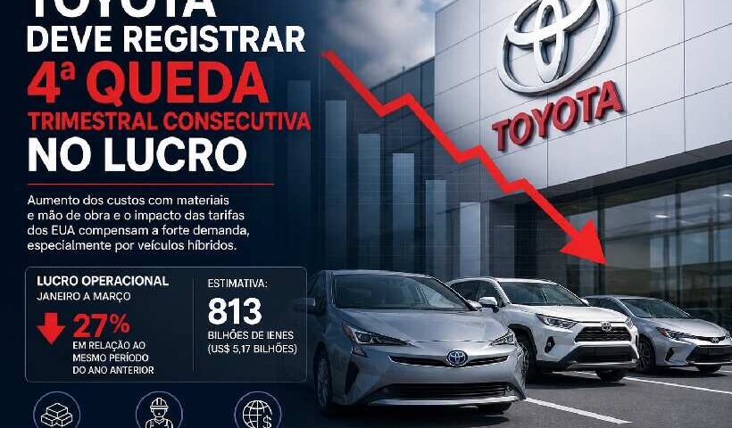 Toyota deve registrar 4ª queda