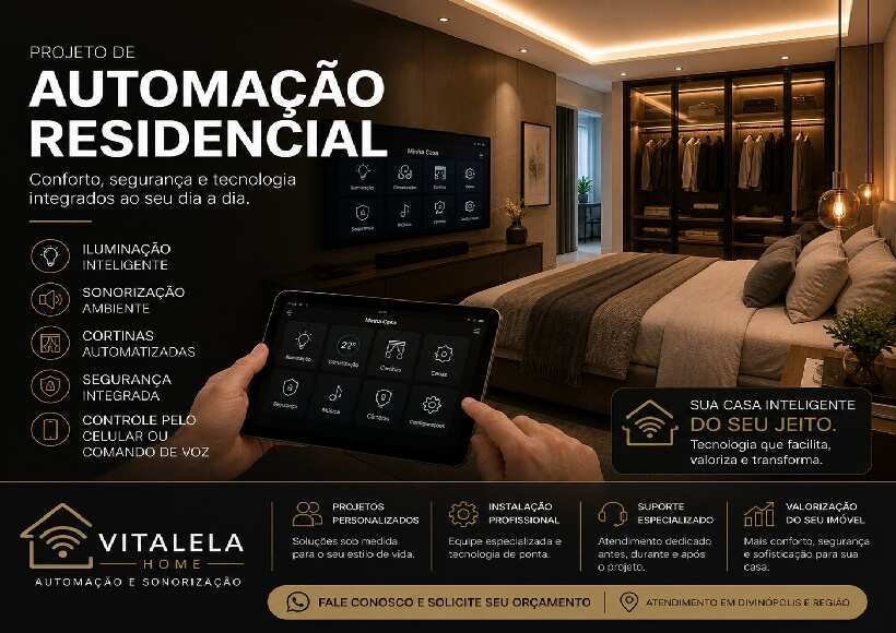 Projeto de automação residencial em Divinópolis: transforme sua casa com a Vitalela Home