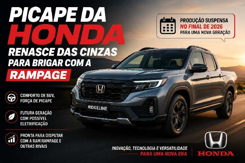 Picape da Honda renasce para desafiar a Ram Rampage e promete agitar o mercado em 2027 https://rede37.com.br/wp-content/uploads/2026/06/DIBULGACAO-3-1-1.jpg