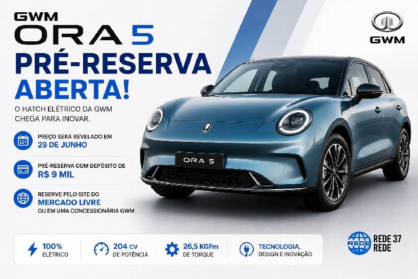 GWM Ora 5 abre pré-reserva no Brasil e preço será revelado em 29 de junho https://rede37.com.br/wp-content/uploads/2026/06/DIBULGACAO-3-1-3.jpg