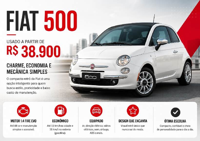 Fiat 500 usado por R$ 38.900: compacto estiloso une economia, praticidade e mecânica confiável https://rede37.com.br/wp-content/uploads/2026/06/DIBULGACAO-3-1-9.jpg