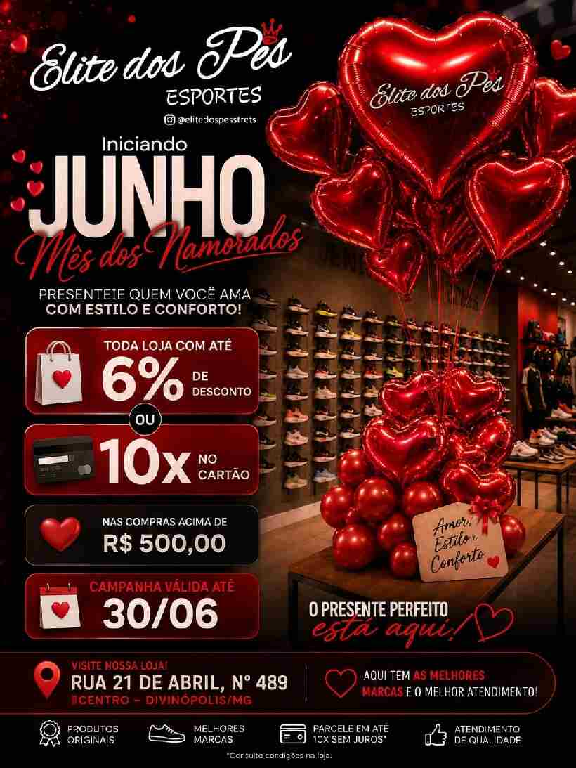 Elite dos Pés lança promoção especial para o Dia dos Namorados com descontos e parcelamento facilitado https://rede37.com.br/wp-content/uploads/2026/06/ELITE-FOTO1.jpeg