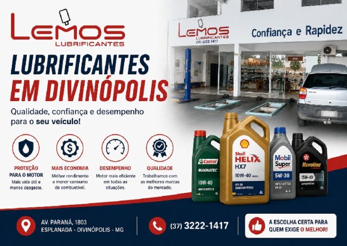 Lubrificantes em Divinópolis na Lemos Lubrificantes com troca de óleo, filtros automotivos e produtos das melhores marcas.