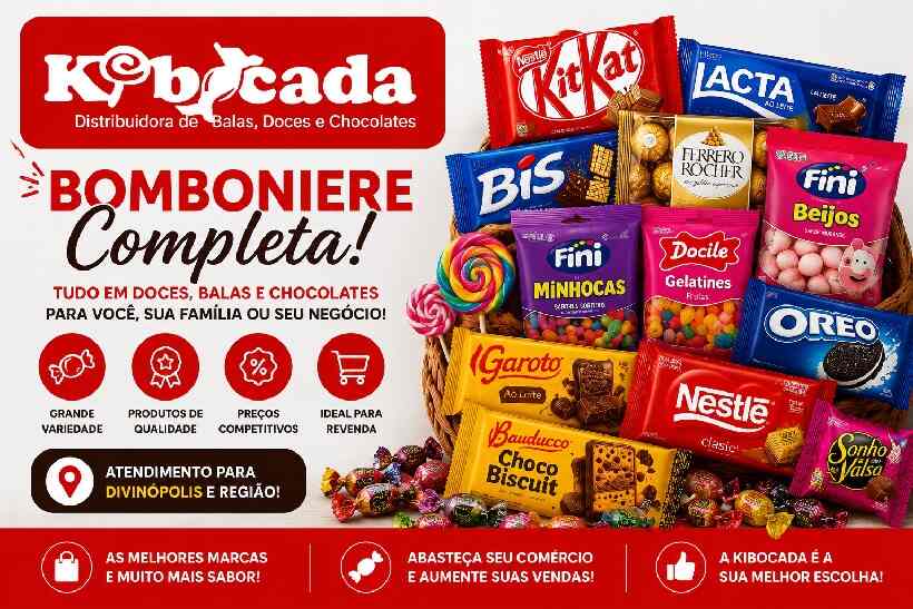 Procurando uma Bomboniere em Divinópolis? Conheça a Kibocada Distribuidora de Balas, Doces e Chocolates! https://rede37.com.br/wp-content/uploads/2026/07/Bomboniere-em-Divinopolis.jpg