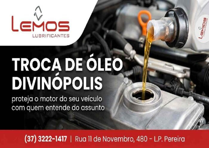 Troca de óleo em Divinópolis realizada pela Lemos Lubrificantes com lubrificantes de qualidade e atendimento especializado.