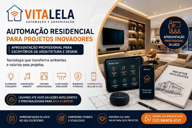 Apresentação profissional sobre automação residencial para arquitetos e designers em Divinópolis https://rede37.com.br/wp-content/uploads/2026/07/VITALELA-1.jpeg