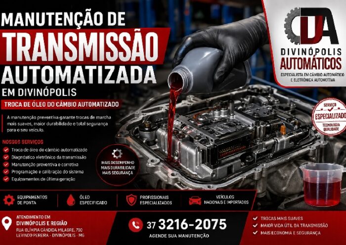 "Manutenção de transmissão automatizada e troca de óleo do câmbio automatizado em Divinópolis MG".