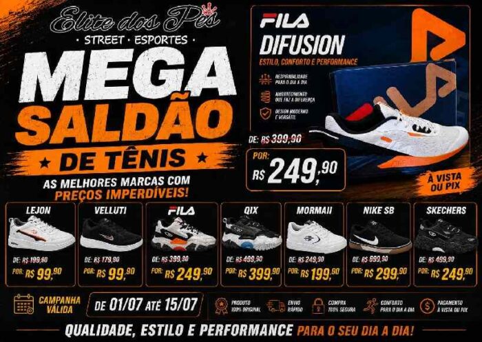 Mega Saldão de Tênis em Divinópolis: Elite dos Pés Street Esportes oferece descontos de até 57% https://rede37.com.br/wp-content/uploads/2026/07/mega-saldao.jpg