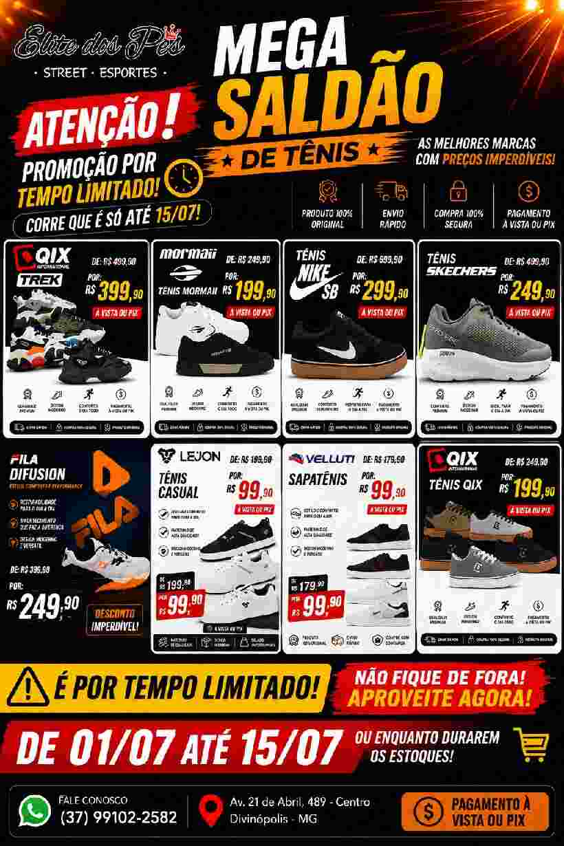 Mega Saldão de Tênis em Divinópolis: Elite dos Pés Street Esportes oferece descontos por tempo limitado https://rede37.com.br/wp-content/uploads/2026/07/mega-saldao1.jpg