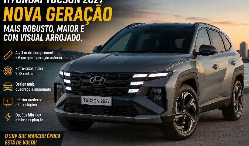 Hyundai Tucson 2027 ganha nova geração com visual arrojado, cresce de tamanho e mira segmento de SUVs médios https://rede37.com.br/wp-content/uploads/2026/08/DIBULGACAO-3-1-17.jpg