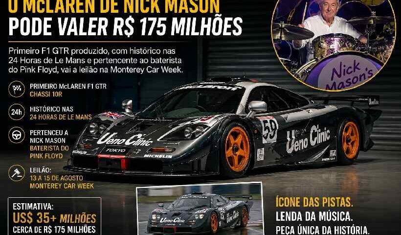 O McLaren de Nick Mason: primeiro F1 GTR da história vai a leilão e pode atingir R$ 175 milhões https://rede37.com.br/wp-content/uploads/2026/08/DIBULGACAO-3-1-3.jpg