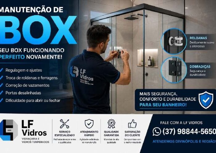 Manutenção de Box em Divinópolis | LF Vidros