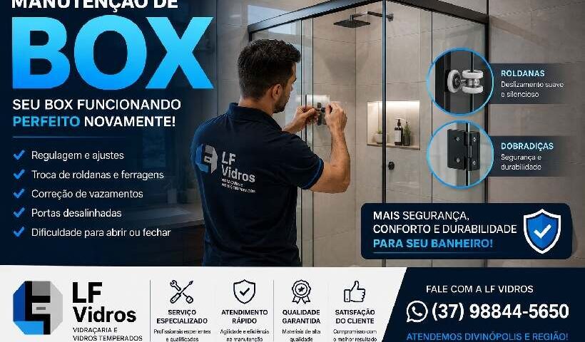 Manutenção de Box em Divinópolis | LF Vidros