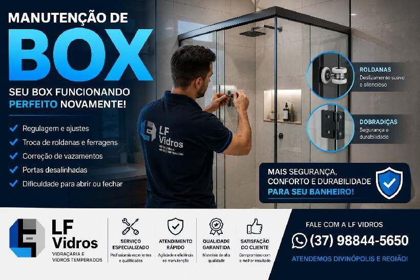Manutenção de Box em Divinópolis | LF Vidros