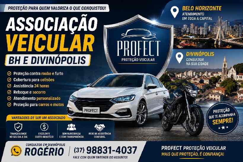 Associação veicular BH e Divinópolis - PROFECT Proteção Veicular