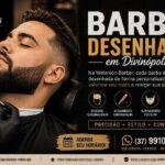 Barba desenhada em Divinópolis com acabamento profissional na Welerson Barber.