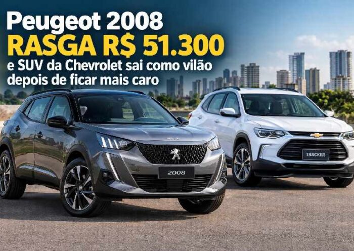 Peugeot 2008 rasga R$ 51.300 para taxistas e SUV da Chevrolet fica mais caro na comparação https://rede37.com.br/wp-content/uploads/2026/09/DIBULGACAO-3-1-19.jpg
