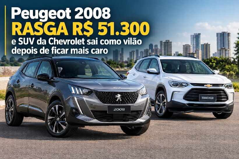 Peugeot 2008 rasga R$ 51.300 para taxistas e SUV da Chevrolet fica mais caro na comparação https://rede37.com.br/wp-content/uploads/2026/09/DIBULGACAO-3-1-19.jpg