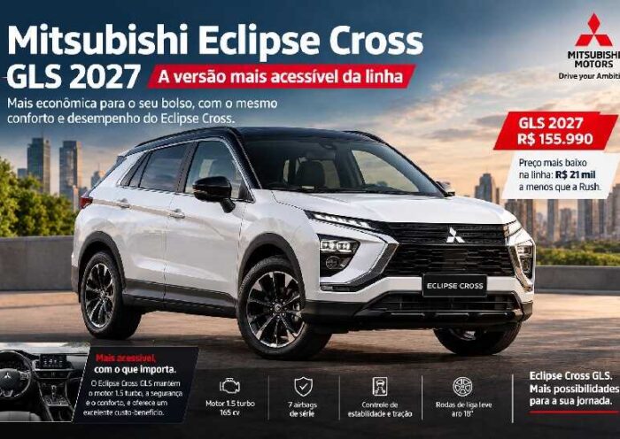 Mitsubishi Eclipse Cross GLS 2027 chega por R$ 155.990, mas perde multimídia e câmera de ré https://rede37.com.br/wp-content/uploads/2026/09/DIBULGACAO-3-1-22.jpg