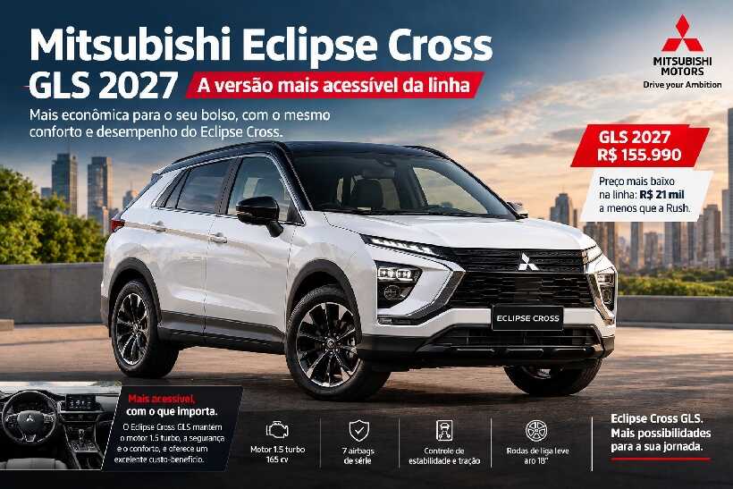 Mitsubishi Eclipse Cross GLS 2027 chega por R$ 155.990, mas perde multimídia e câmera de ré https://rede37.com.br/wp-content/uploads/2026/09/DIBULGACAO-3-1-22.jpg