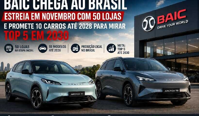 BAIC estreia no Brasil com 50 lojas em novembro e promete 10 carros até 2028 para chegar ao Top 5 em 2030 https://rede37.com.br/wp-content/uploads/2026/09/DIBULGACAO-3-1.jpg