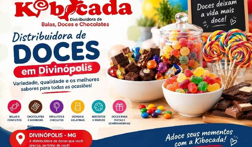 Kibocada distribuidora de doces em Divinópolis com balas, chocolates e guloseimas