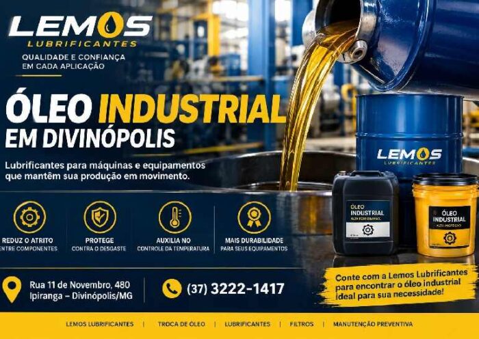 Óleo industrial e lubrificantes para máquinas e equipamentos em Divinópolis – Lemos Lubrificantes.