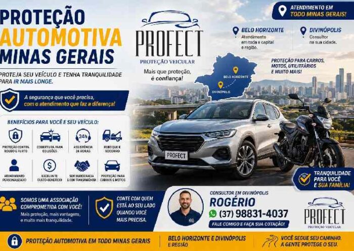 Proteção automotiva Minas Gerais - PROFECT em Belo Horizonte e Divinópolis