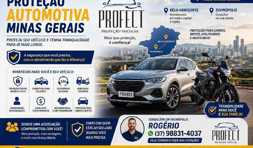 Proteção automotiva Minas Gerais - PROFECT em Belo Horizonte e Divinópolis