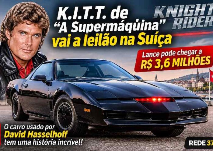 Carro de “A Supermáquina” usado por David Hasselhoff vai a leilão na Suíça por até R$ 3,6 milhões https://rede37.com.br/wp-content/uploads/2026/10/DIBULGACAO-3-1-25.jpg