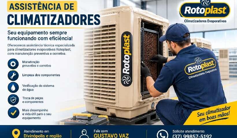 Assistência de climatizadores evaporativos Rotoplast em Divinópolis e região.