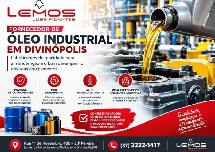 Fornecedor de Óleo Industrial em Divinópolis: conheça a Lemos Lubrificantes https://rede37.com.br/wp-content/uploads/2026/10/oleo-industrial-lemos-lubrificantes-divinopolis-1.jpg