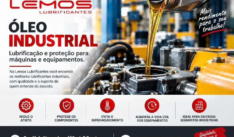 Óleo industrial e lubrificantes na Lemos Lubrificantes em Divinópolis MG